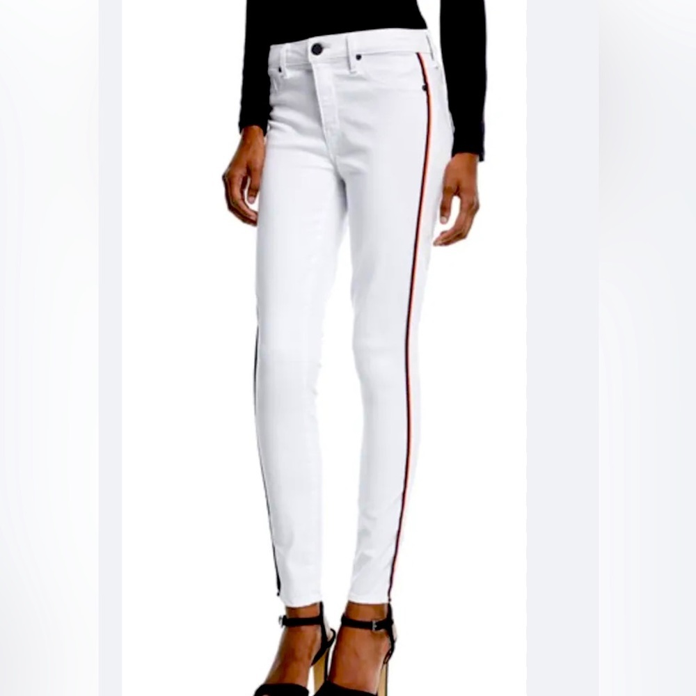 Parker Smith Twisted seam‎ striped skinny ankle jeans size 24